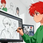 Ilustración digital en el dibujo Manga